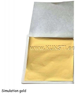 Imitation leaf 100 sheets booklet Imitation gold, 8.5x9cm ― VIP Office HobbyART