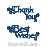 Ножи Tattered Lace ACD060 'Best Wishes' and 'Thank you' dies