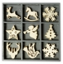 Wooden ornaments 10,5x10,5cm 45tk