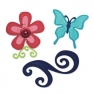 Sizzix Sizzlits Die set 3pk butterfly, flower & swirl