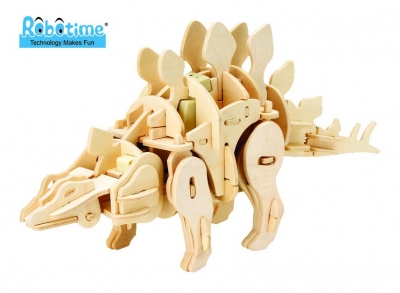 D440A Wooden puzzle Mini Stegosaurus ― VIP Office HobbyART